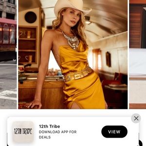 12th tribe SAN MARINO GOLD MINI DRESS